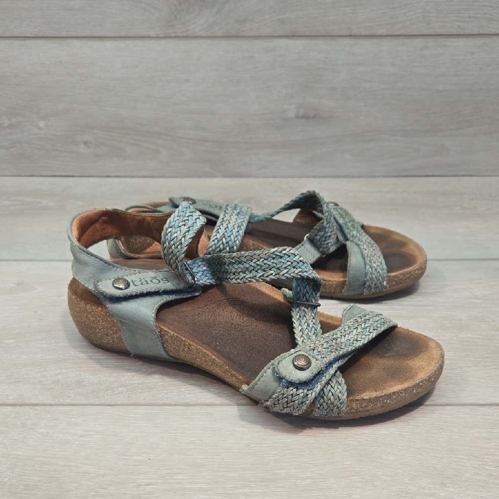 Taos Women Leather Wedge Sandals Shoes Sz 37/6-6.5
